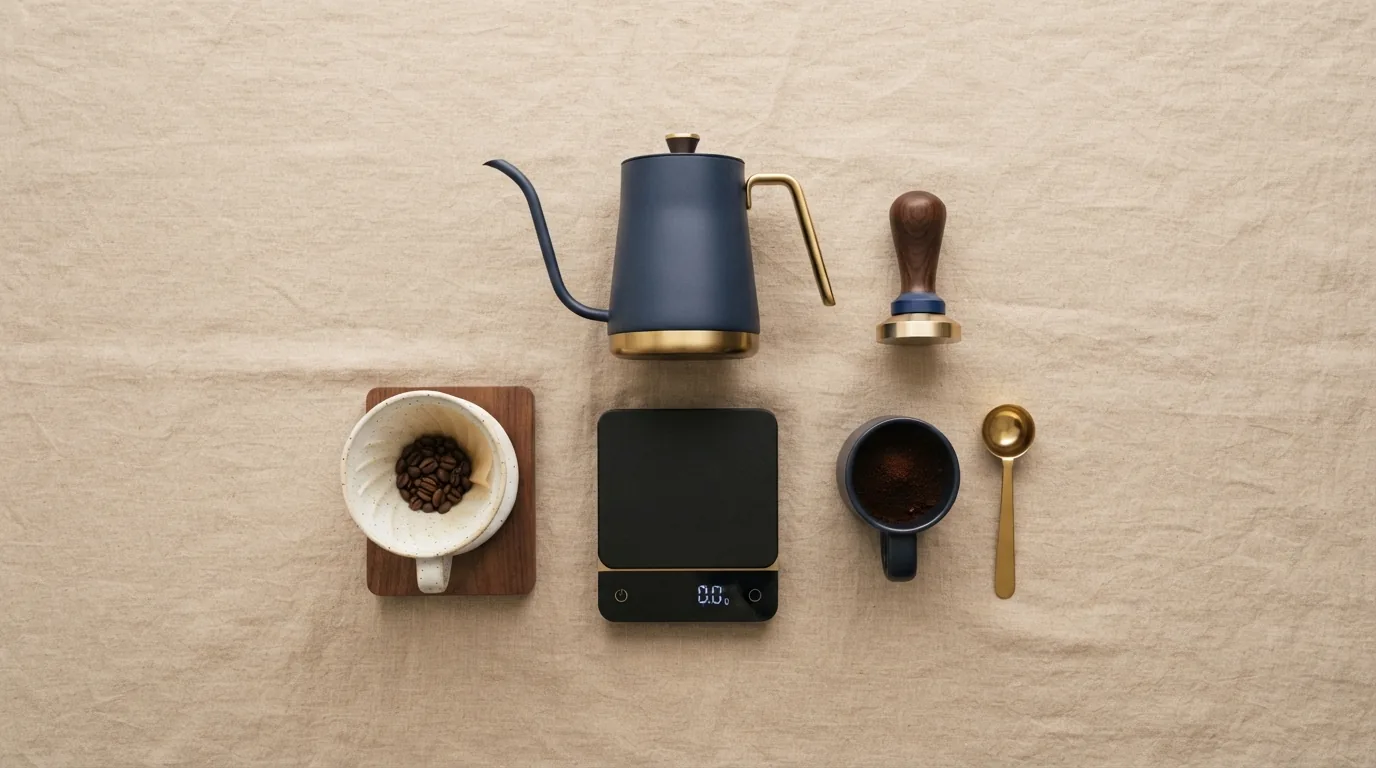 Precision coffee accessories including a scale and tamper
